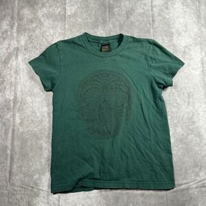 Obey Graphic Tee Womens Medium Green Sugar Skull Skater Streetwear Made in USA